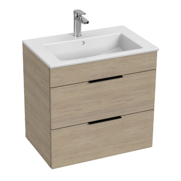 Jika møbelpakke m/2 skuffer og servant, ask 650x622x441