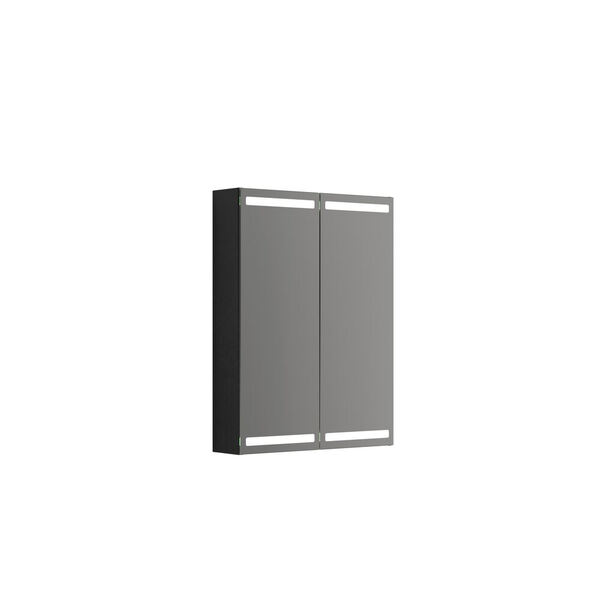 Speilskap Parallel m/lys og lysstyring, m/2 dørere 80x60x15 noir