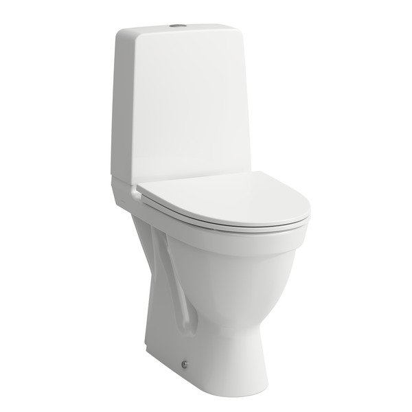 Laufen Kompas HC gulvtoalett rimless,høy, skjult S-lås m/dobbelspyl f/skru u/sete