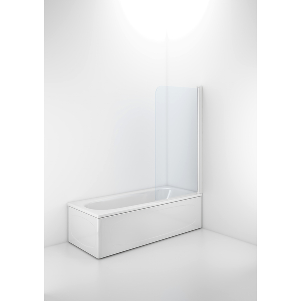 Space badekarskjerm 800x1400 mm, hvit/klart glass