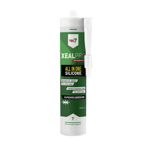 TEC7 Xealpro silikon/fugemasse, 310 ml patron, transparent