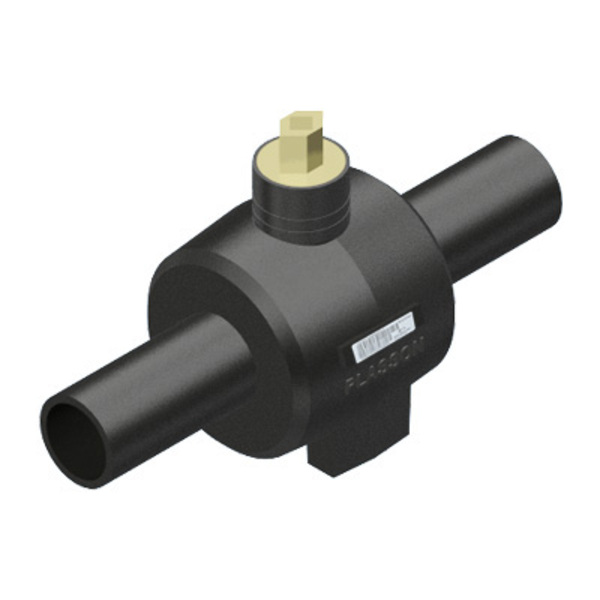 125 mm Plasson PE kuleventil PN16, PE stuss lang f/speil el