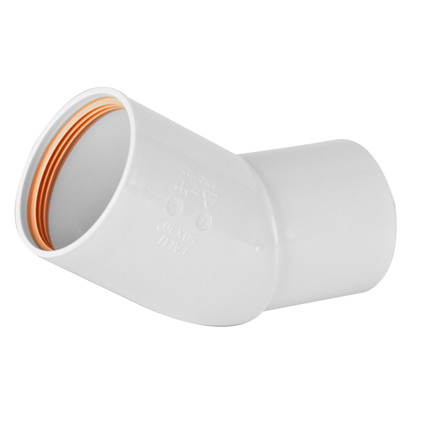 50 mm Falu bend 30 enkeltmuffe, hvit