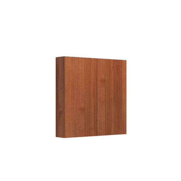 Skap m/2 dører 80x80x16, rødbrun eik