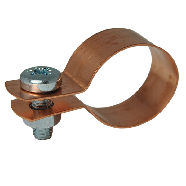 12 mm bøyleklammer kobber, m/skrue og mutter