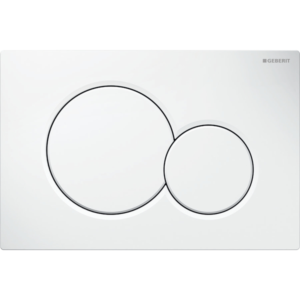 Sigma 01 betjeningsplate 3/6 ltr, Alpehvit