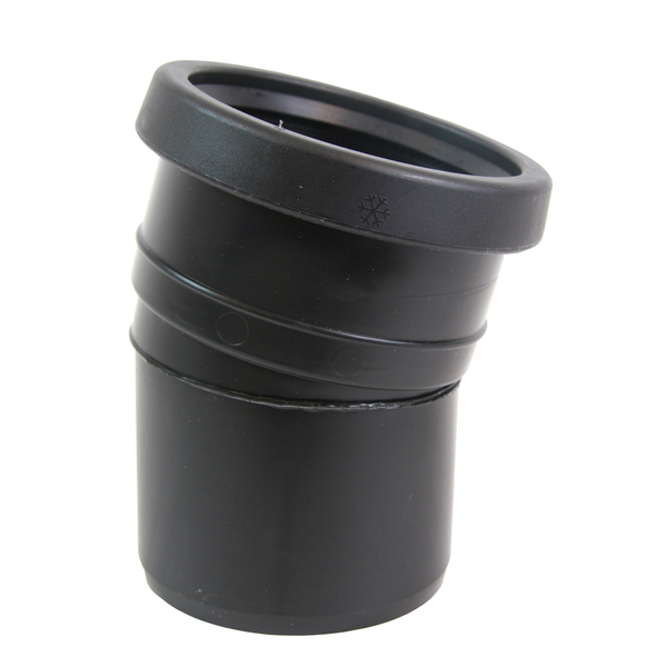 90 mm PP bend 15°, sort