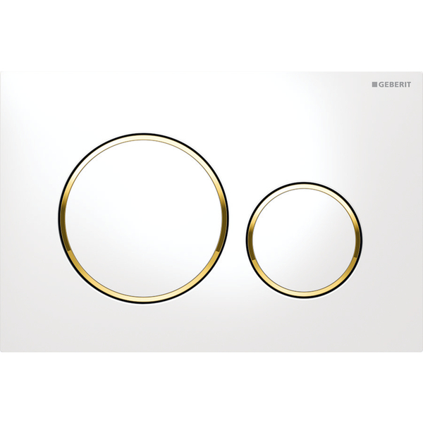 Sigma 20 betjeningsplate, hvit/forgyllet ring