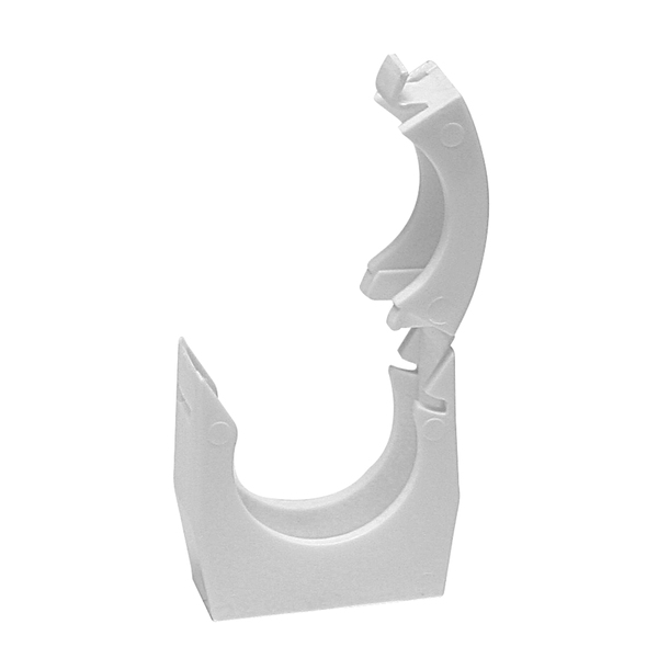 Falu rørklammer m/snaplock, 32 mm hvit